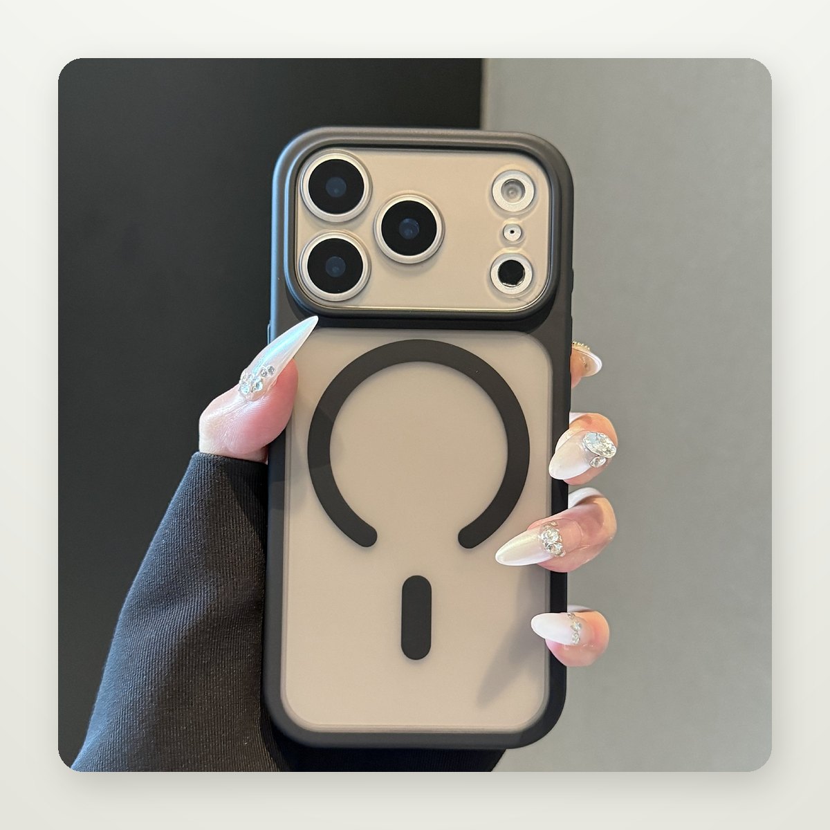 Semi-Clear Shockproof Magnetic Case for iPhone 14–17