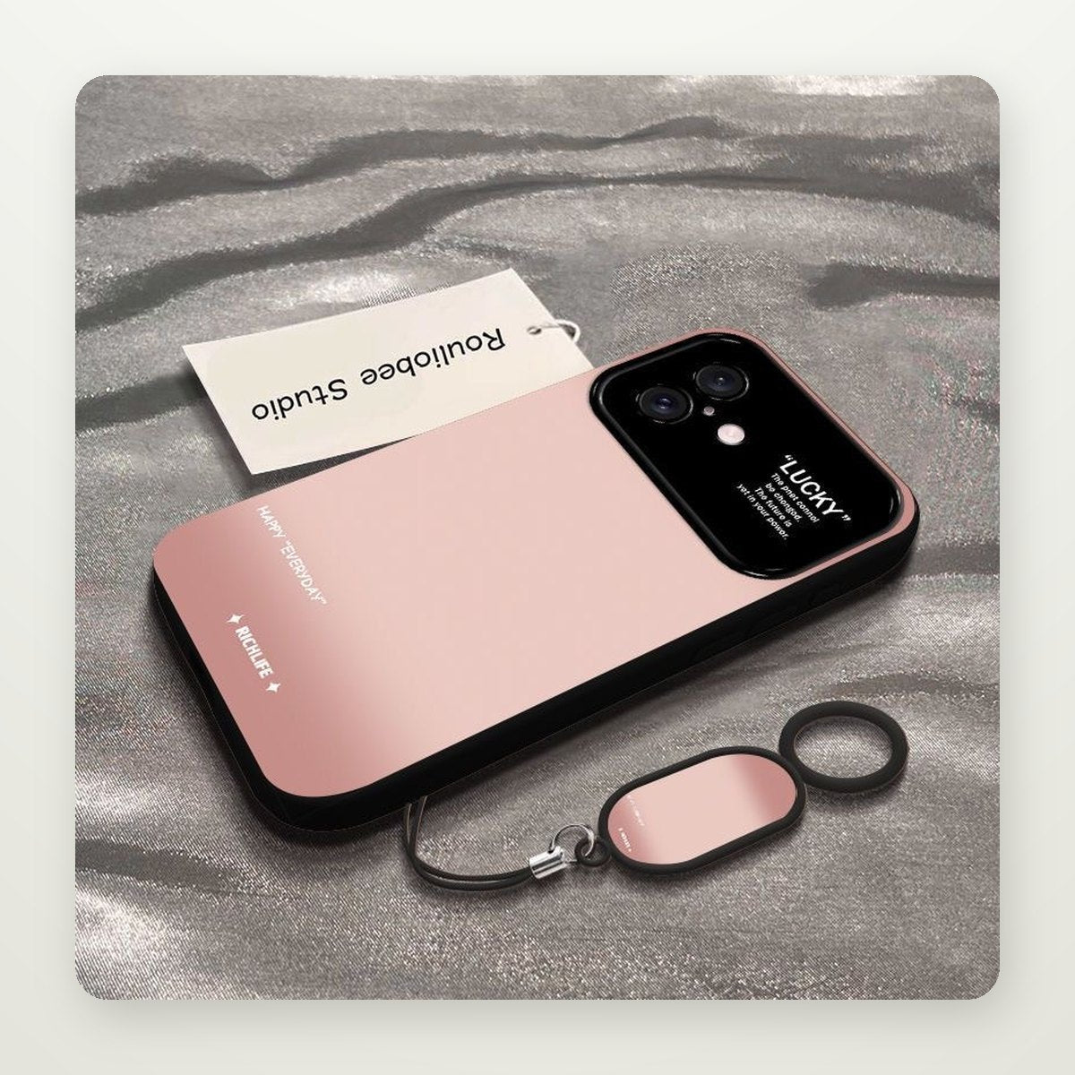 Frosted Gradient Case with Ring Stand for iPhone 11–17