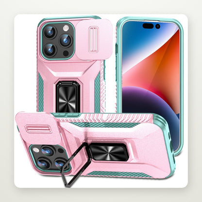 Sliding Lens-Cover Ring Case for iPhone 13–17