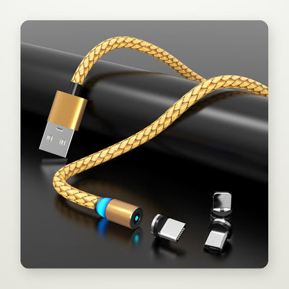 Magnetic LED Charging Cable with Swappable Tips
