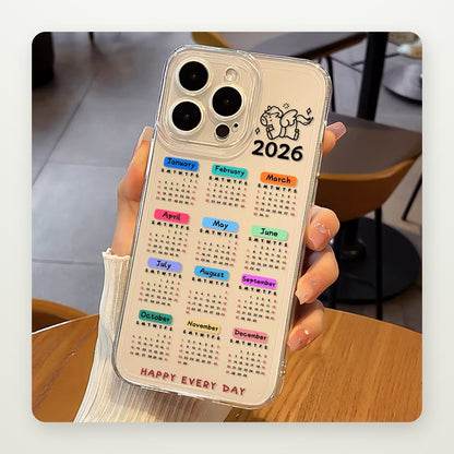 Desk Calendar Print Clear Case for iPhone 11–17