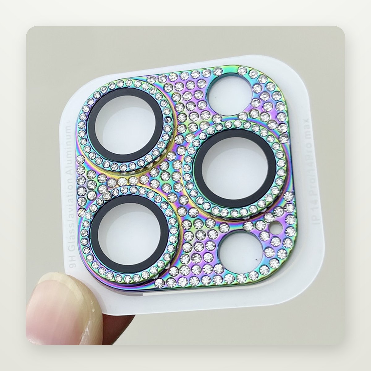 Crystal-Ring Integrated Camera Lens Protector for iPhone 11–15