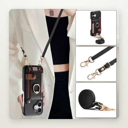 Crossbody Lanyard Card Case for iPhone 15–17