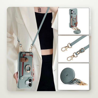 Crossbody Lanyard Card Case for iPhone 15–17