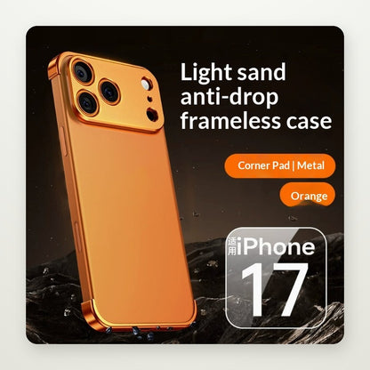 Frameless Metal Corner Bumper for iPhone 15–17 & Air